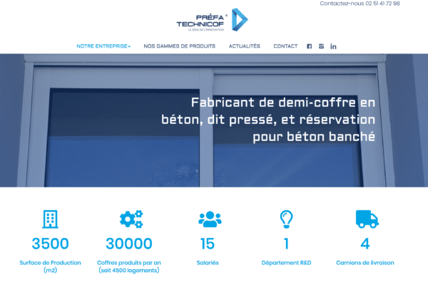 Capture d'écran du site Préfa-Technicof